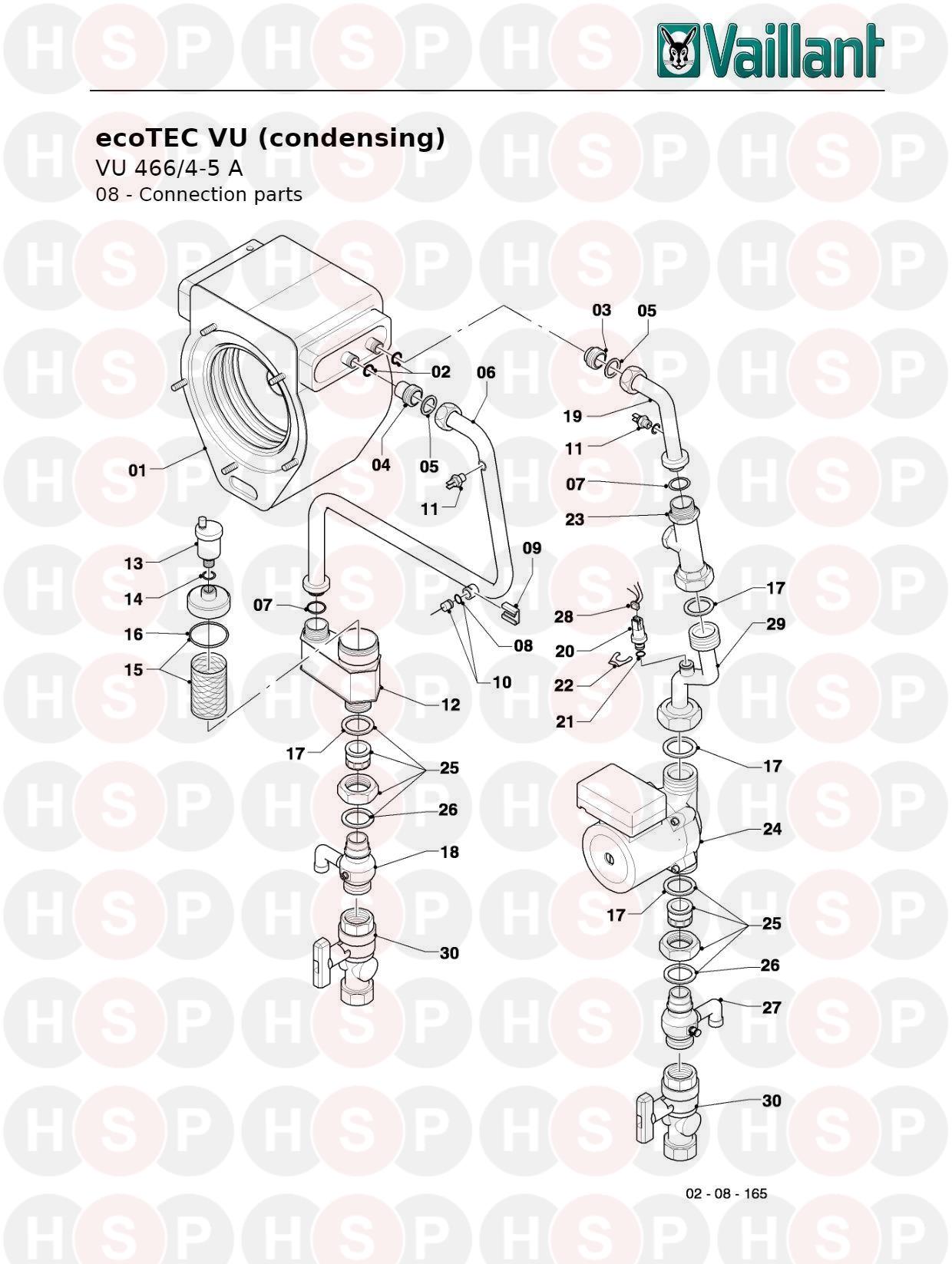 Vaillant Ecotec VU GB 466 4 5 A 2015 2018 08 Connection Parts Diagram